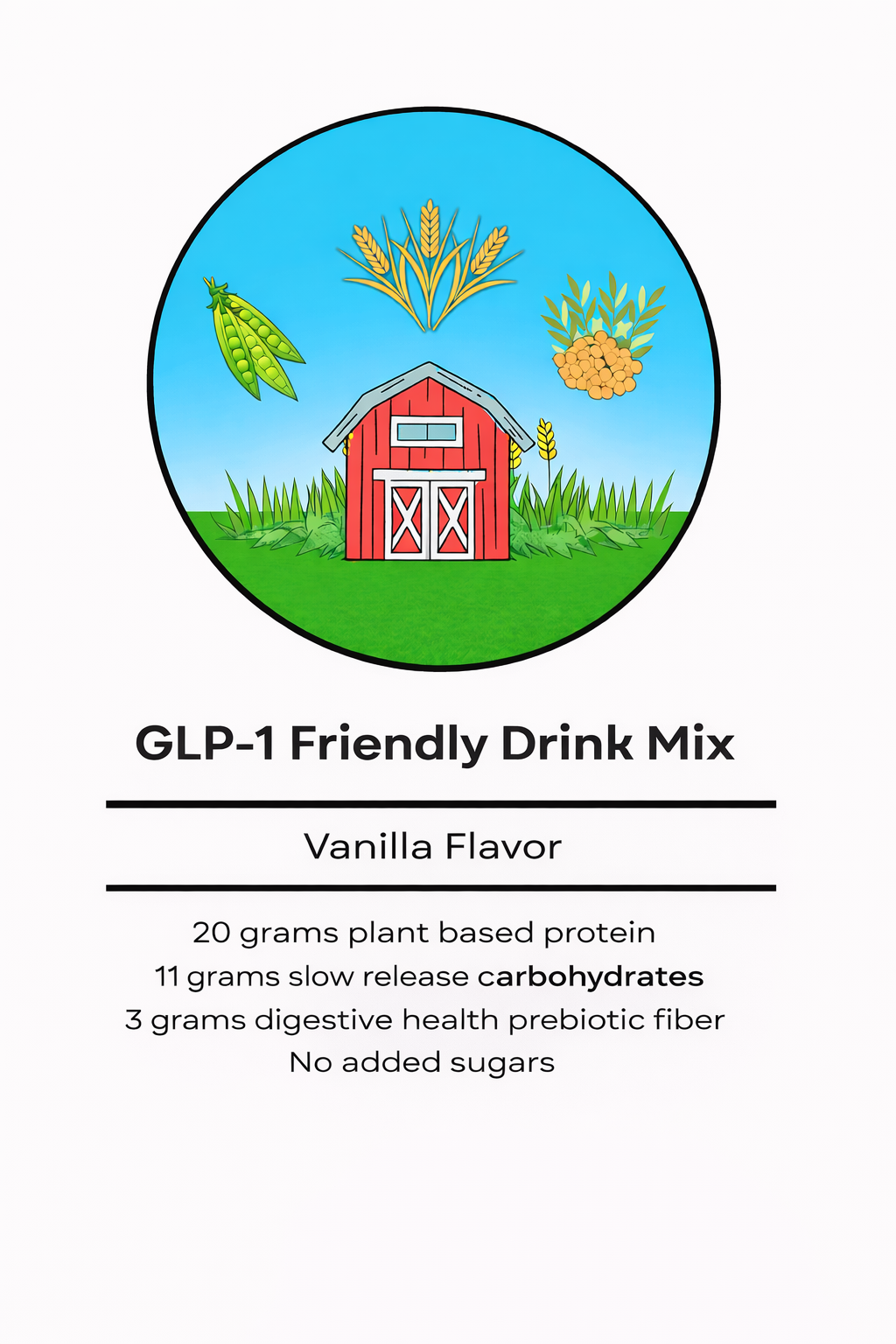GLP-1 Friendly Drink Mix - Vanilla Flavor Bulk Size