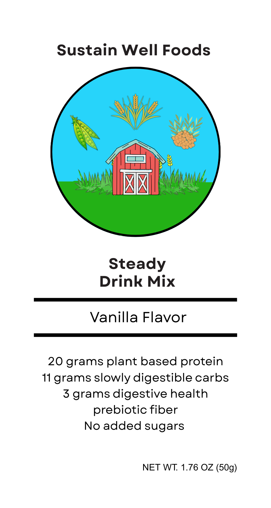 Steady Drink Mix - Bulk Size Vanilla Flavor | Sustain Well Foods