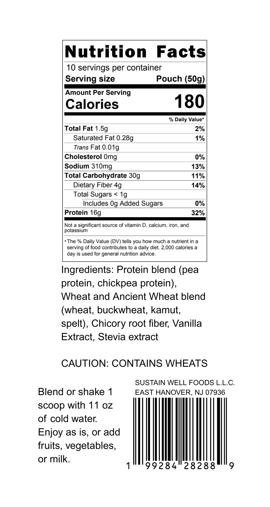 Steady Drink Mix - Bulk Size Vanilla Flavor | Sustain Well Foods